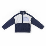 Columbia Womens Navy & White Half-Zip Fleece Pullover Warm Layer Sz L
