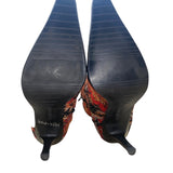 Diba Women’s Red & Black Fabric Paisley Print Stiletto Heel Tall Boots Size 6.5