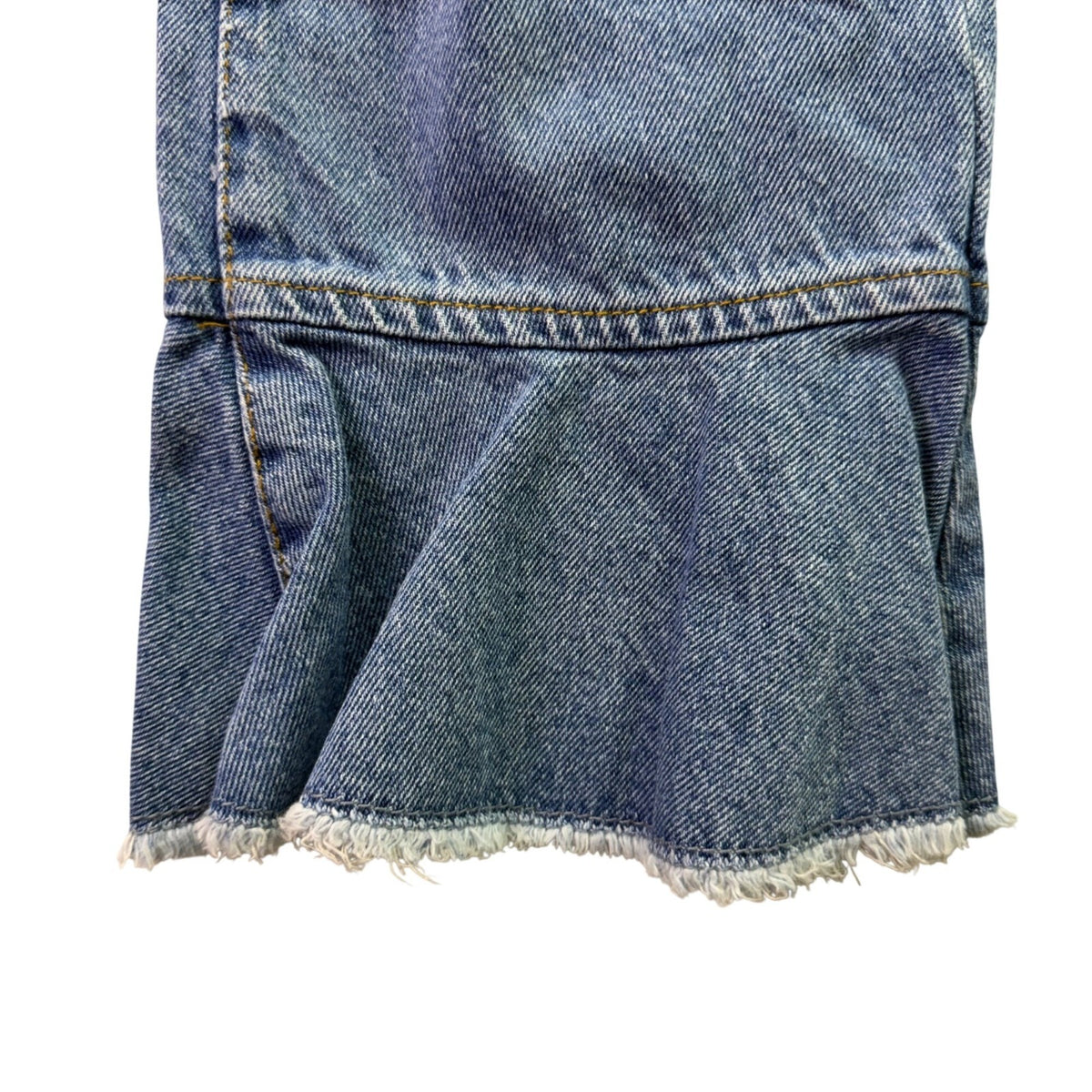 Zara Basic Women’s Blue Cotton Flare Ruffle Hem Jeans Button Fly Size 04