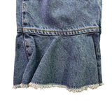 Zara Basic Women’s Blue Cotton Flare Ruffle Hem Jeans Button Fly Size 04