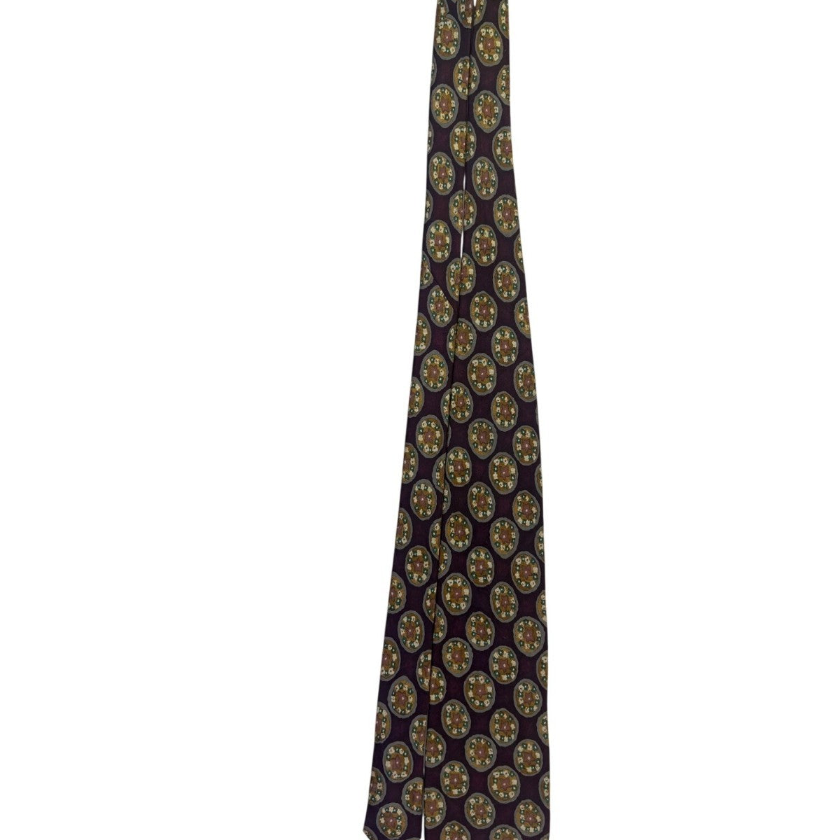 Omaggio By Robert Talbott Mens Purple Silk Floral Pattern Necktie Italy Design N