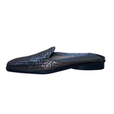 Murphy Men’s Silver Woven Leather Comfortable Handmade Slip-On Mules Size 9