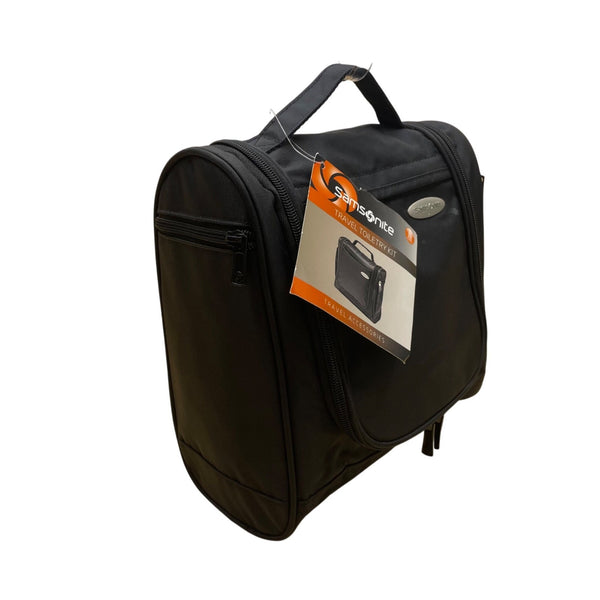 Samsonite Black Nylon With Zipper Pockets & Hook Travel Toiletry Kit Bag