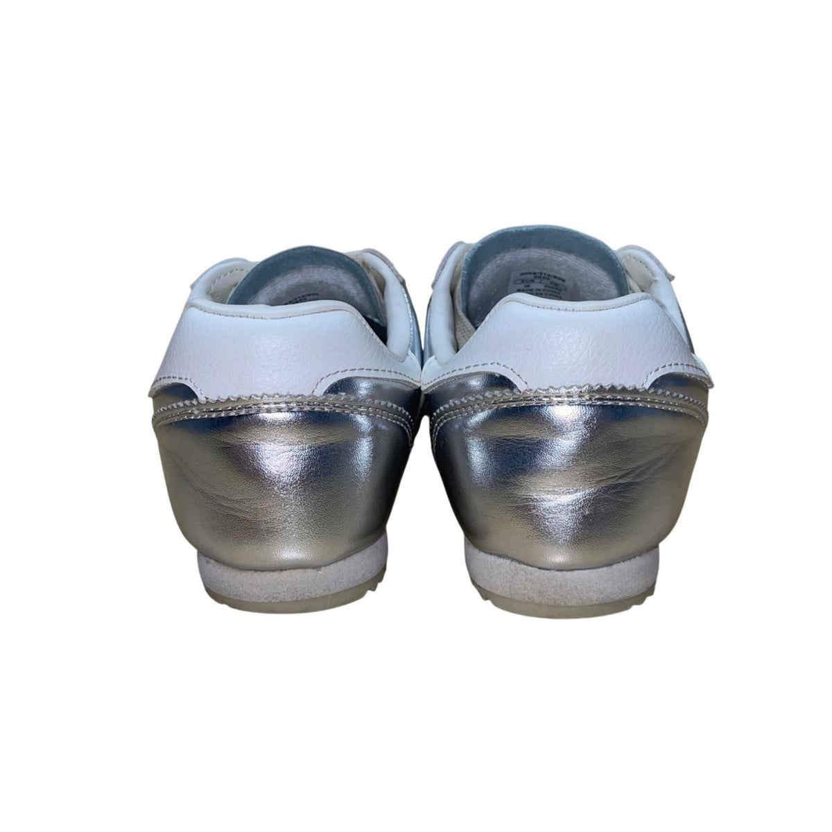 Zara Women’s Metallic Silver Faux Leather Low-Top Lace-Up Sneakers Size EU36/US6