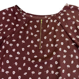Papermoon Womens Brown Polyester Floral Print Blouse With Tie Sleeves Size XXL