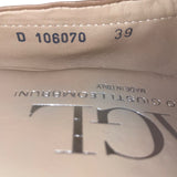 AGL Women’s Beige Brown Leather Buckle Accent Ballet Style Flats Size 39
