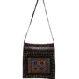 Embroidered Black Multicolor Floral Pattern Zipper Ethnic Boho Shoulder Bag