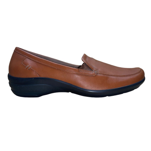 Hotter Women’s Brown Leather Comfort Envy Slip-On Loafers Size 9US
