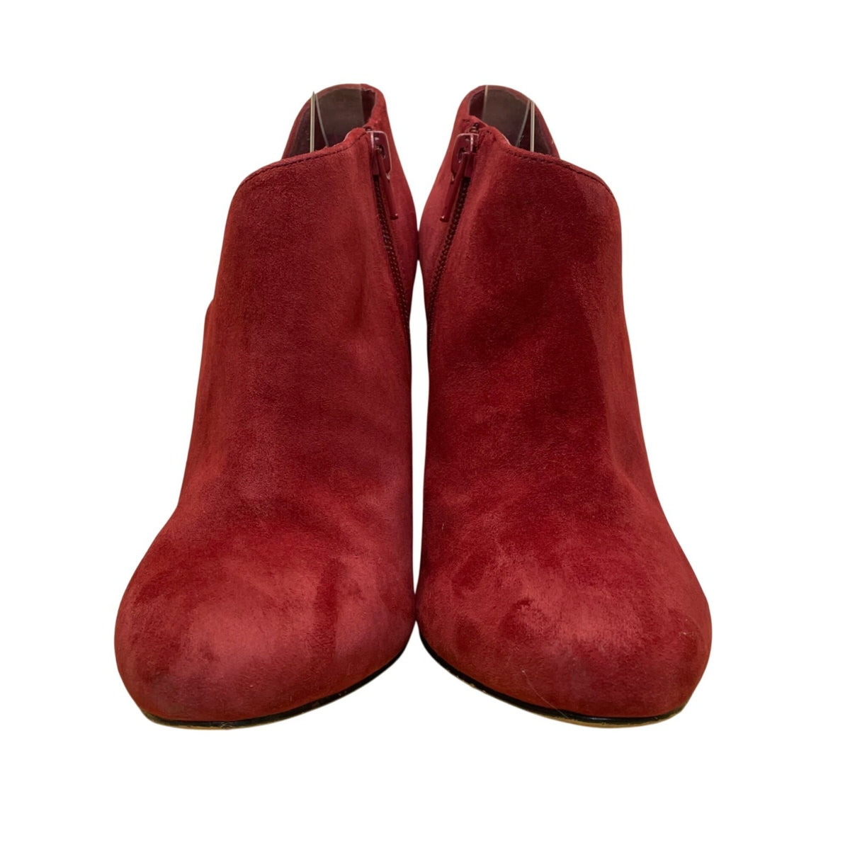 Sole Society Women’s Red Leather Side Zipper High-Heel Helena Booties Size 7.5