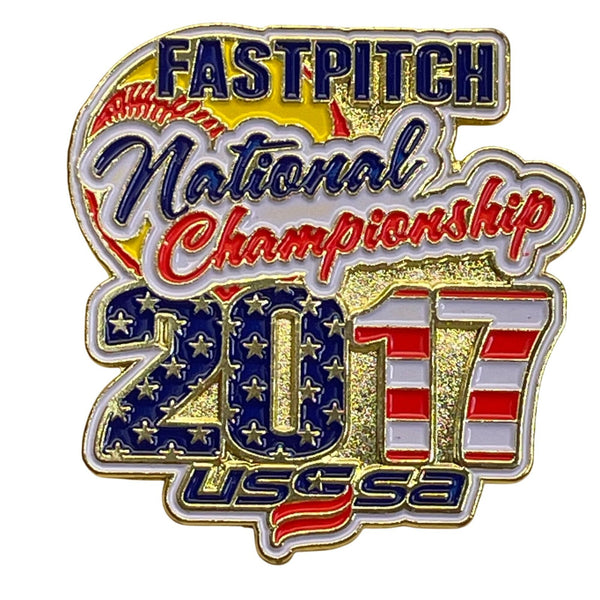 Softball Fastpitch 2017 National Championship USSSA Enamel Lapel Pin