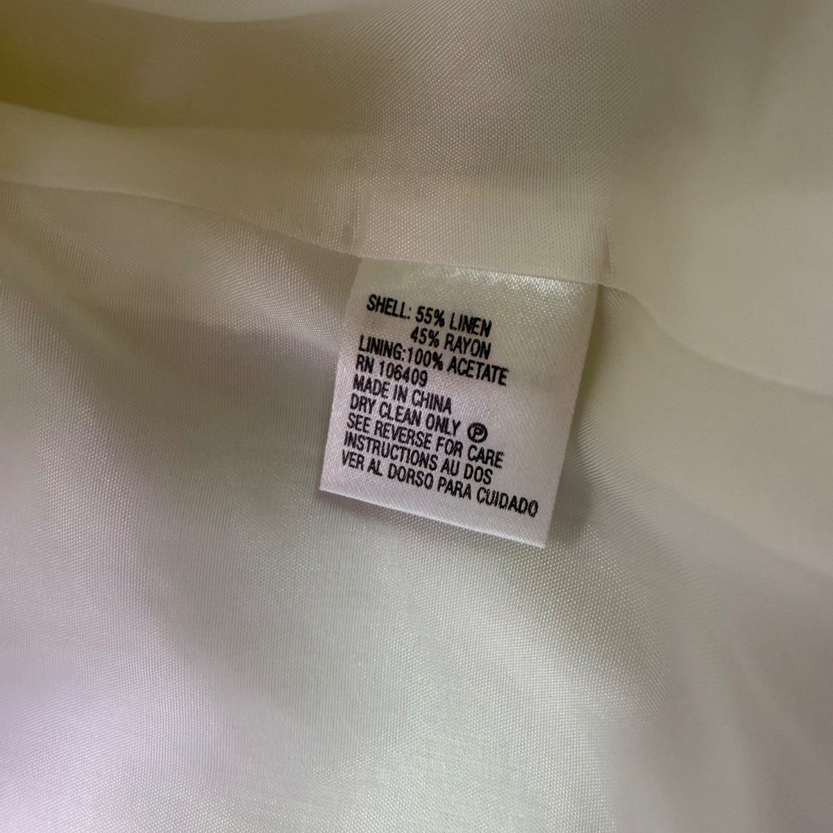 Garnet Hill Womens White/Blue Linen Striped Long Sleeve Shirt Button Front Sz XL