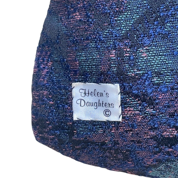 Helens Daughters Women’s Blue Tapestry Tassel & Button Accents Crossbody Bag