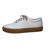 Nisolo Women’s White Leather Gum Rubber Sole  Lace-Up Sneakers Size 8.5