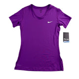 Nike Womens Purple Dri-Fit Pro Tee Shirt Athletic Top  Size L