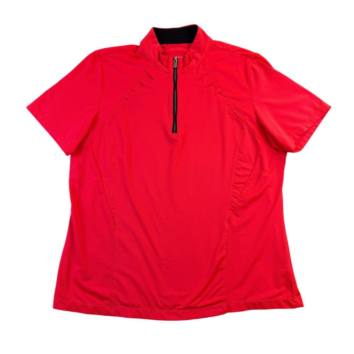 Tail Womens Red Polyester/Spandex Short Sleeve Half-Zip Performance Polo Shirt X
