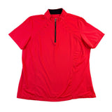 Tail Womens Red Polyester/Spandex Short Sleeve Half-Zip Performance Polo Shirt X