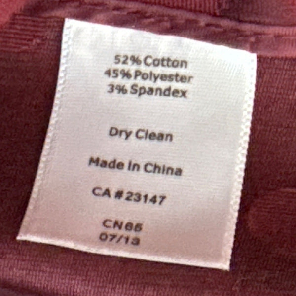 Talbots Womens Burgundy Polka Dot Ankle Pants Size 8