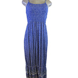SO Womens Blue Rayon Floral Print Maxi Dress Size S