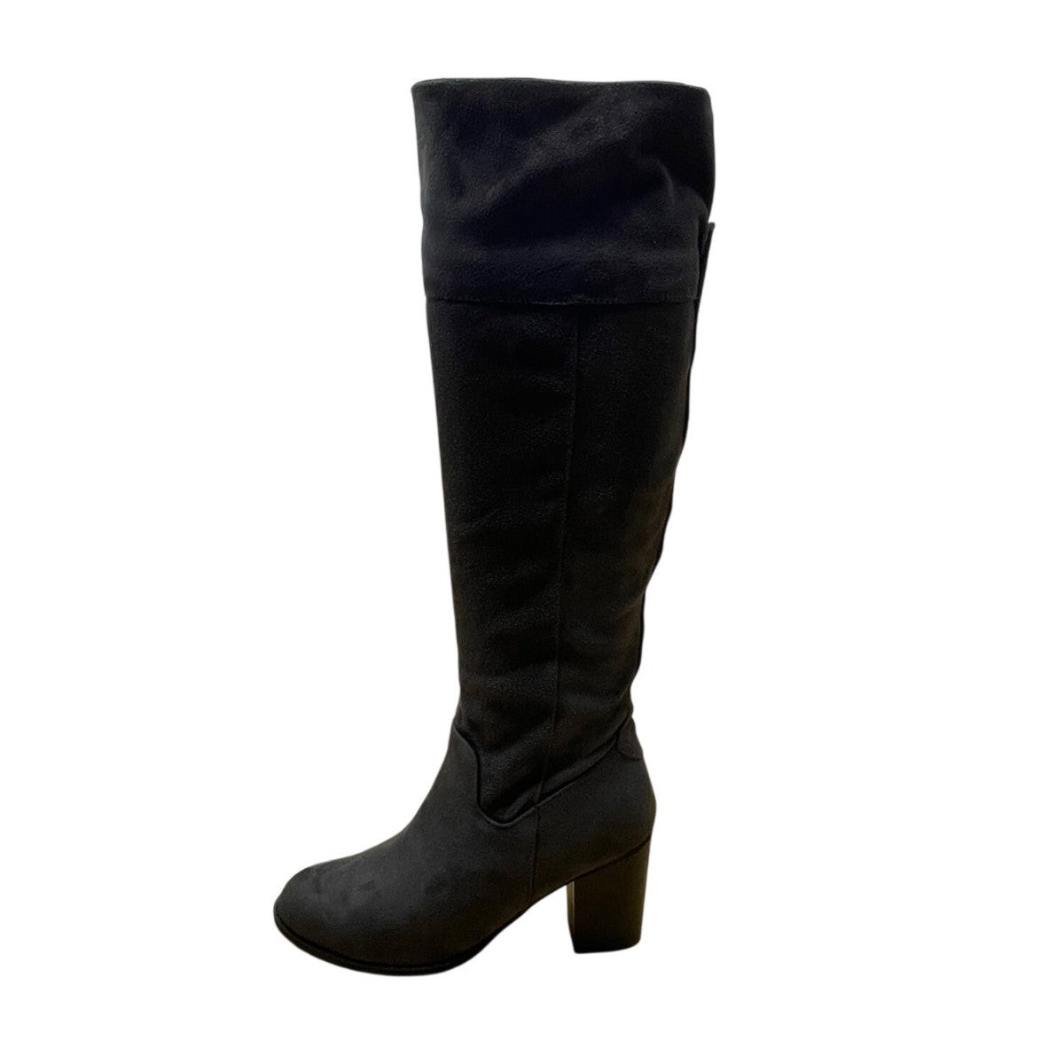 Diba Women’s Gray Suede Block Heel Pull-On Celia Knee-High Boots Size 7M
