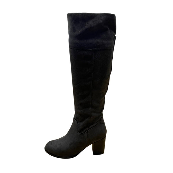 Diba Women’s Gray Suede Block Heel Pull-On Celia Knee-High Boots Size 7M