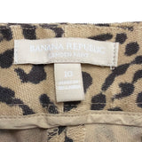 Banana Republic Womens Beige Animal Print Camden Pants Cotton Blend Size 10