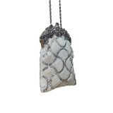 Special Occasions Women’s White Beaded Vintage-Style Chain Strap Evening Bag
