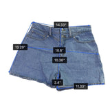 Madewell Womens Blue Denim High-Rise Button-Fly Shorts Size 27