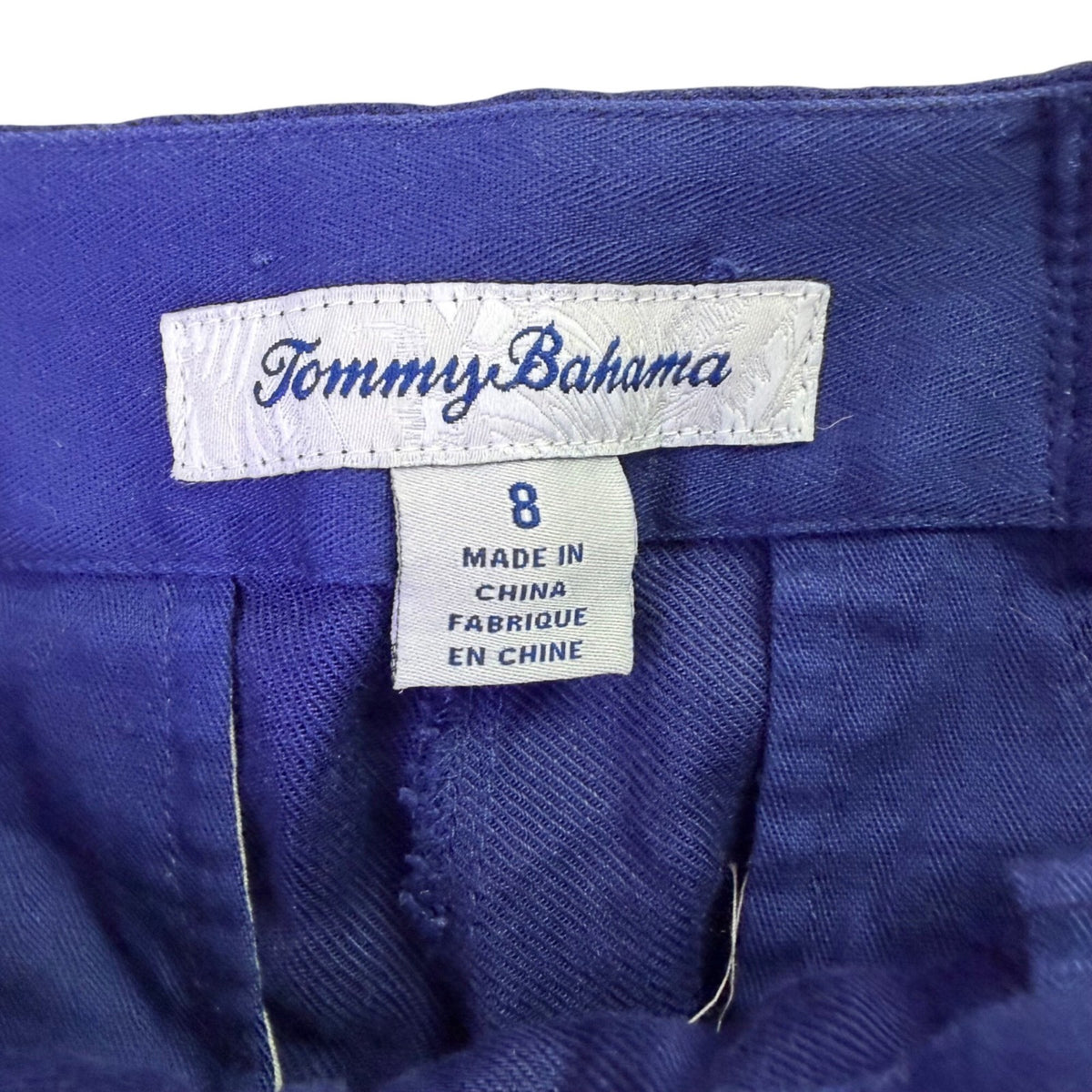 Tommy Bahama Womens Blue Linen-Blend Pants Tie Waist Relaxed Fit Size 8 