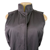 Rainforest Womens Black Sleeveless Vest Zip-Up Adjustable Waist Sz S