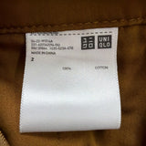 Uniqlo Women Brown Cotton Corduroy High-Waisted Wide Cropped Pants Size 2