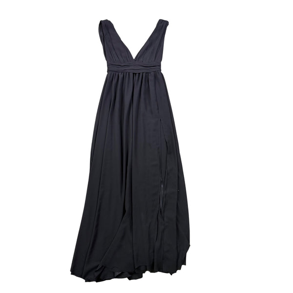 Lulus Womens Black Maxi Dress V-Neck Formal Evening Gown Elegant Design Sz  XS 