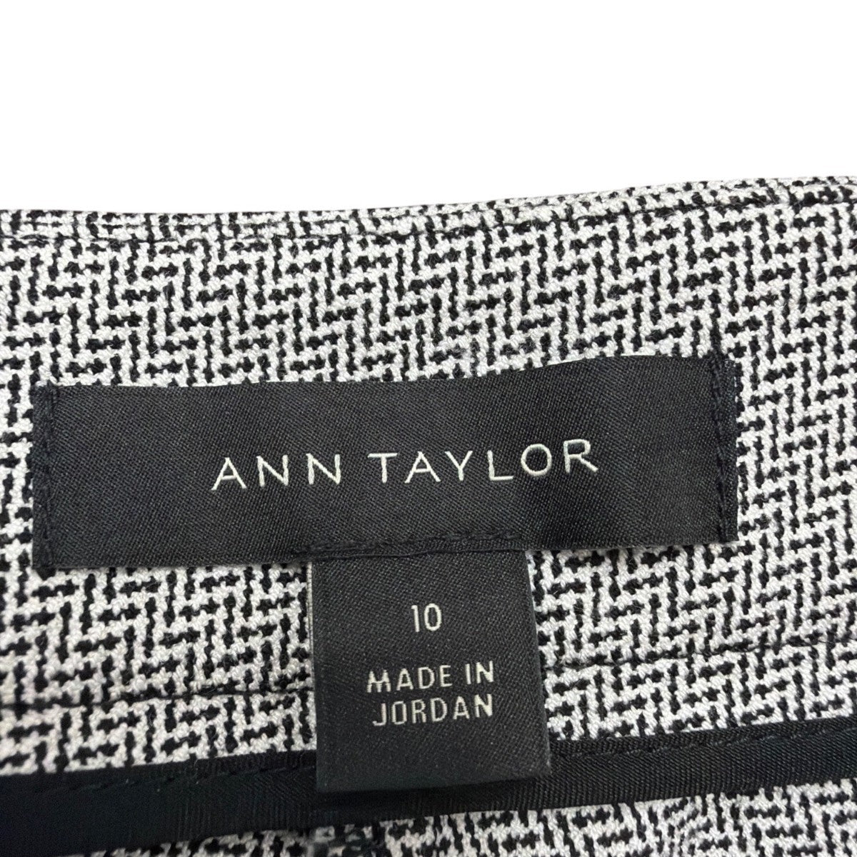 Ann Taylor Womens Gray Herringbone Side-Zip Slim Stretch Pants Size 10
