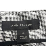Ann Taylor Womens Gray Herringbone Side-Zip Slim Stretch Pants Size 10