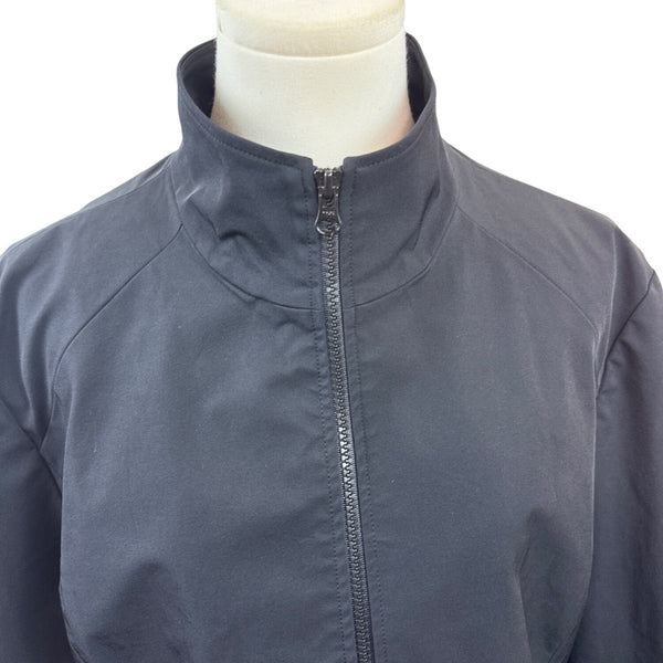 Nine West Womens Black Zip-Front Jacket With High Collar & Long Sleeves