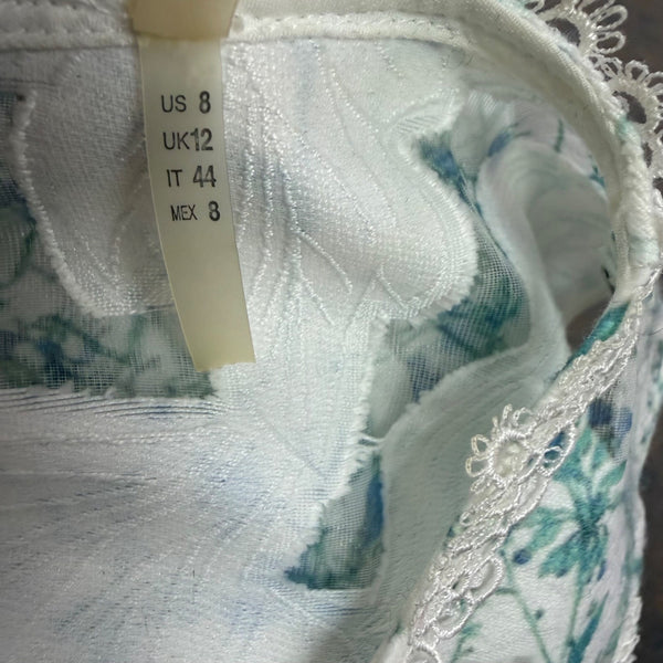 Elie Tahari Womens White Floral Lace Trim Sleeveless Dress Summer Size 8