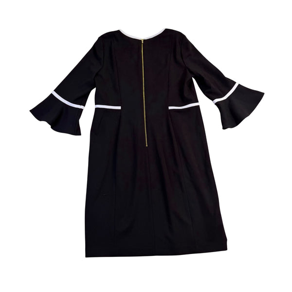 Calvin Klein Womens Black Classic Bell Sleeve Sheath Dress Size 16 