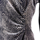 Robbie Bee Womens Black Animal Print Long Sleeve Wrap Dress Size S