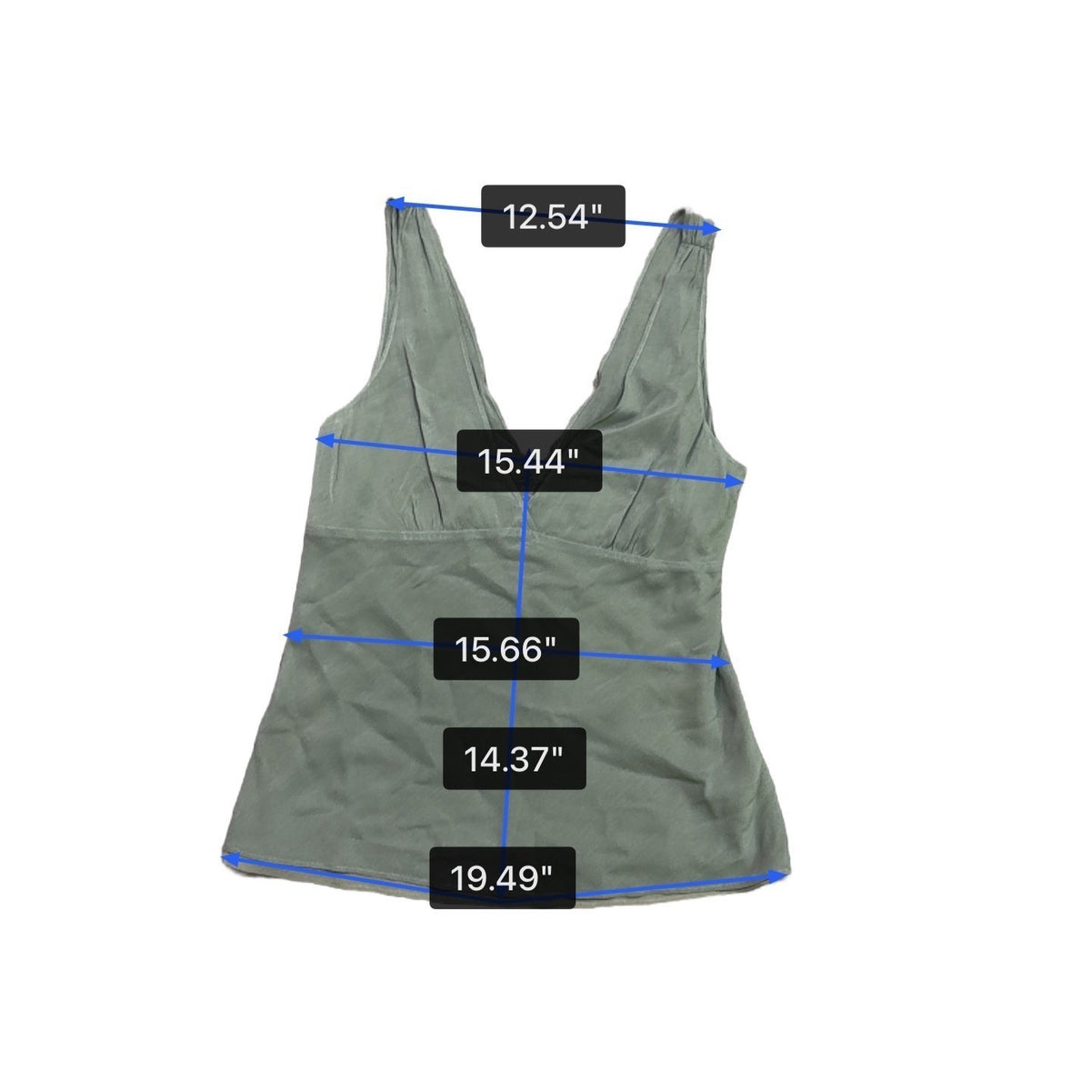 Theory Womens Sage Green Silk Blend Sleeveless V-Neck Tank Top Size M