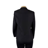 Lafayette 148 Womens Black Wool Ruffled Blazer Button Front Size 6P