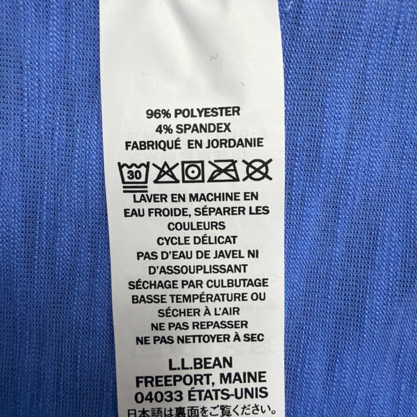 L.L.Bean Womens Blue 3/4 Sleeve Split Neck Top Size L Regular
