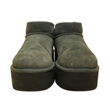 Ugg Women’s Green Suede Faux Shearling Lining Mid Top Platform Booties Size 9