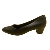Trary Women’s Black PU Leather Comfort Slip-On  Low-Heel Pumps Size 6