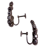Vintage Womens Silver Tone Rhinestone Cluster Screw-Back Earrings Classic