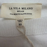 La Vila Milano Womens Eggshell Knit Sweater Bow Detail Long Sleeves Sz XS