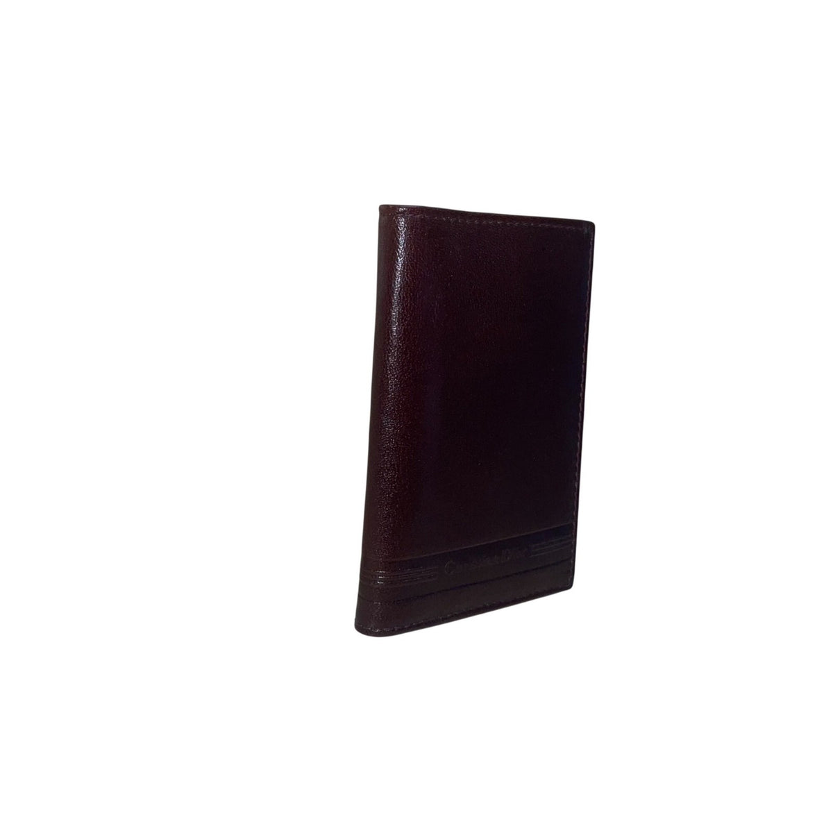 Christian D Mens Brown Leather Bi-Fold Wallet Elegant Compact Design