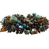Vintage Capullo Magnetic Handwoven Seed Turquoise Beaded Bracelet