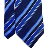 Nicole Ties Mens Blue Striped Silk Necktie Made In Italy Elegant Business Access