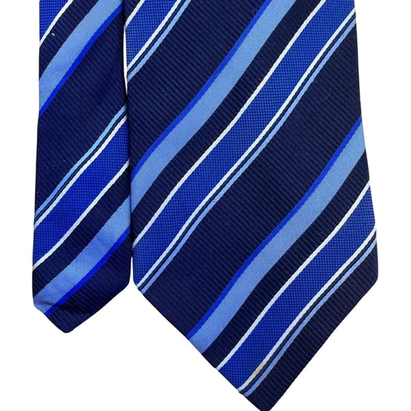 Nicole Ties Mens Blue Striped Silk Necktie Made In Italy Elegant Business Access