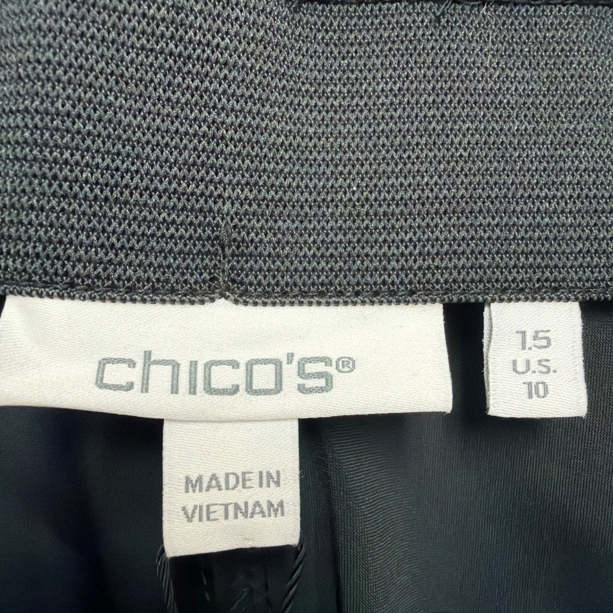 Chicos Womens Black Rayon Blend Slim Pants Slim Mid-Rise  Size 1.5 US 10