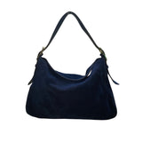 J.Crew Women’s Navy Blue Cow Suede Shoulder Adjustable Strap Soft  Satchel Bag